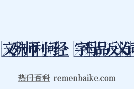 文殊师利问经·字母品反义词是什么意思的图片